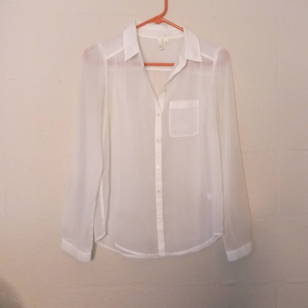 Frenchi sheer white top